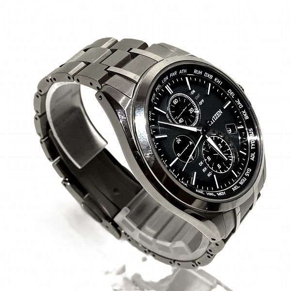 シチズン アテッサ H804-T018696 黒文字盤腕時計 メンズ　ソーラー シチズン アテッサ H804-T018696 電波ソーラー エコドライブ 時計