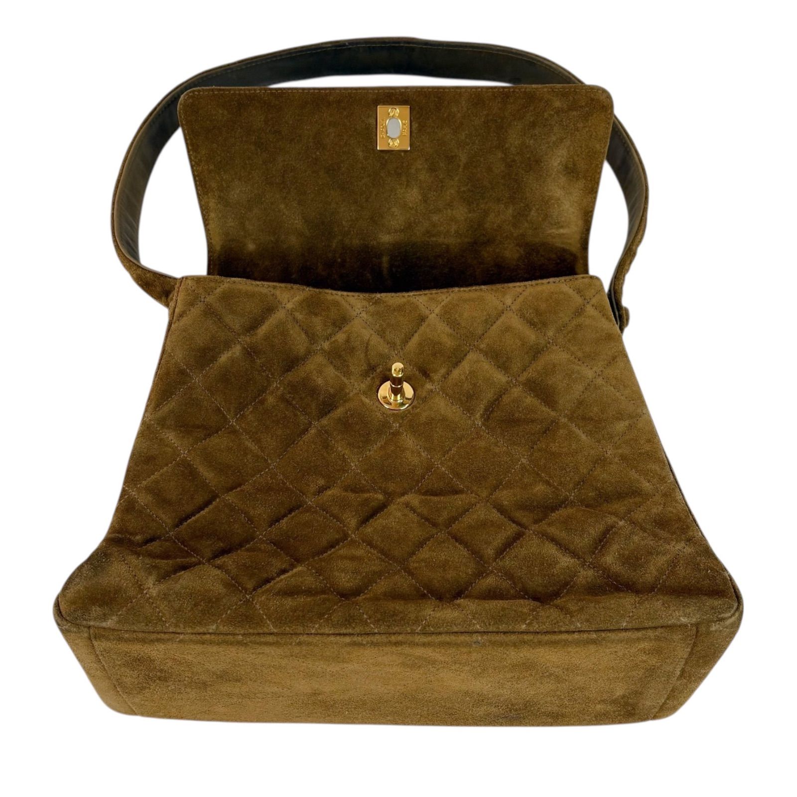 シャネル CHANEL ワンショルダーバッグ ブラウン スエードレザー 