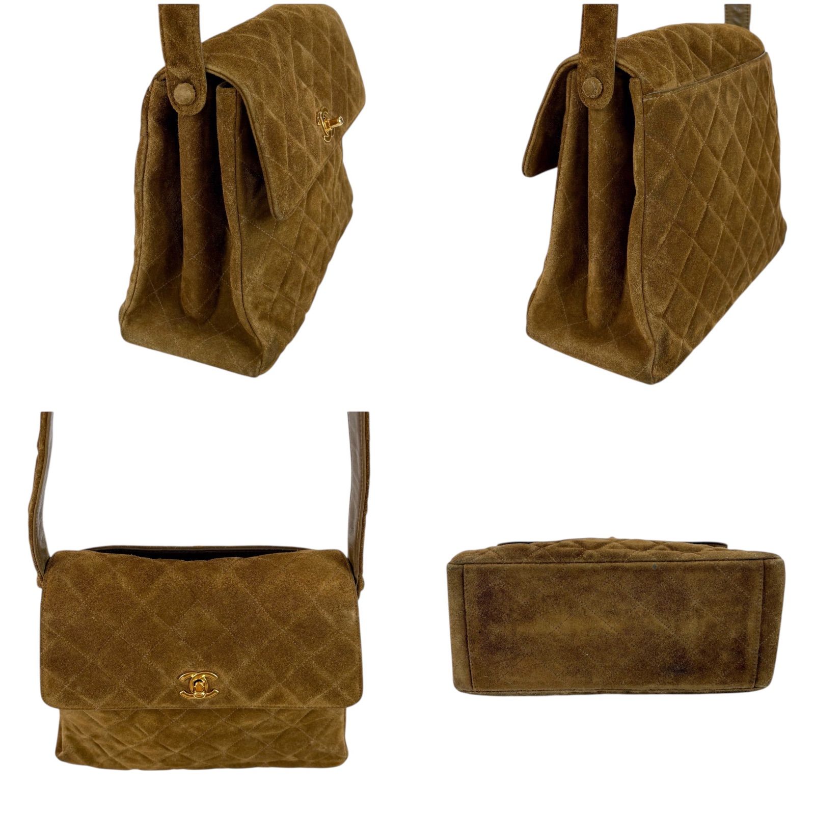CHANEL ブラウン キルティングショルダーバッグ シャネル CHANEL ワンショルダーバッグ ブラウン スエードレザー