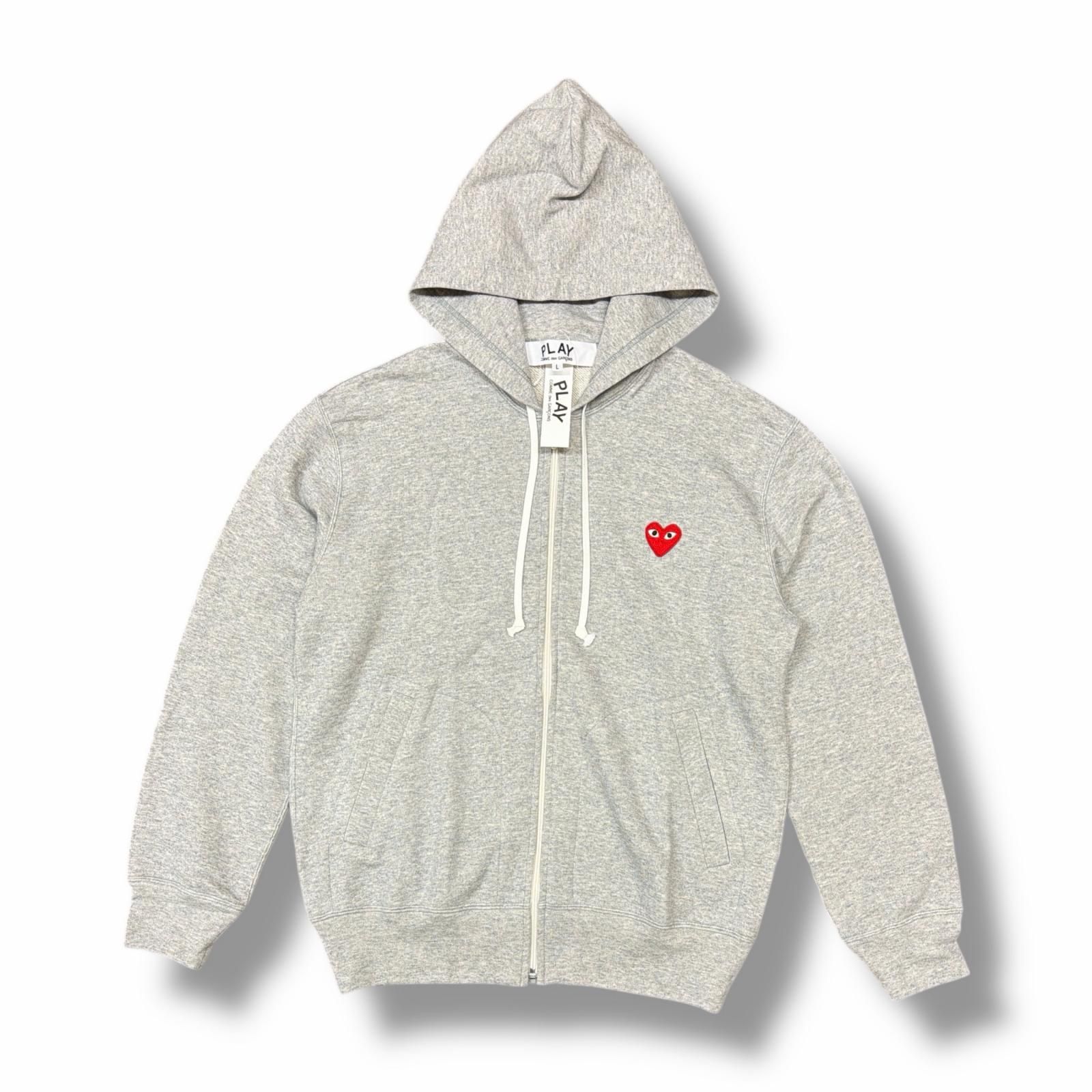 未使用 PLAY COMME des GARCONS 25AW Zip-Up Hoodie With Red Emblem
