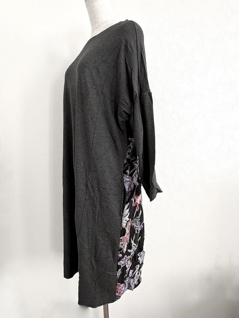 KEI Hayama ケイハヤマプリュス 花柄プリントバック切替ワンピース