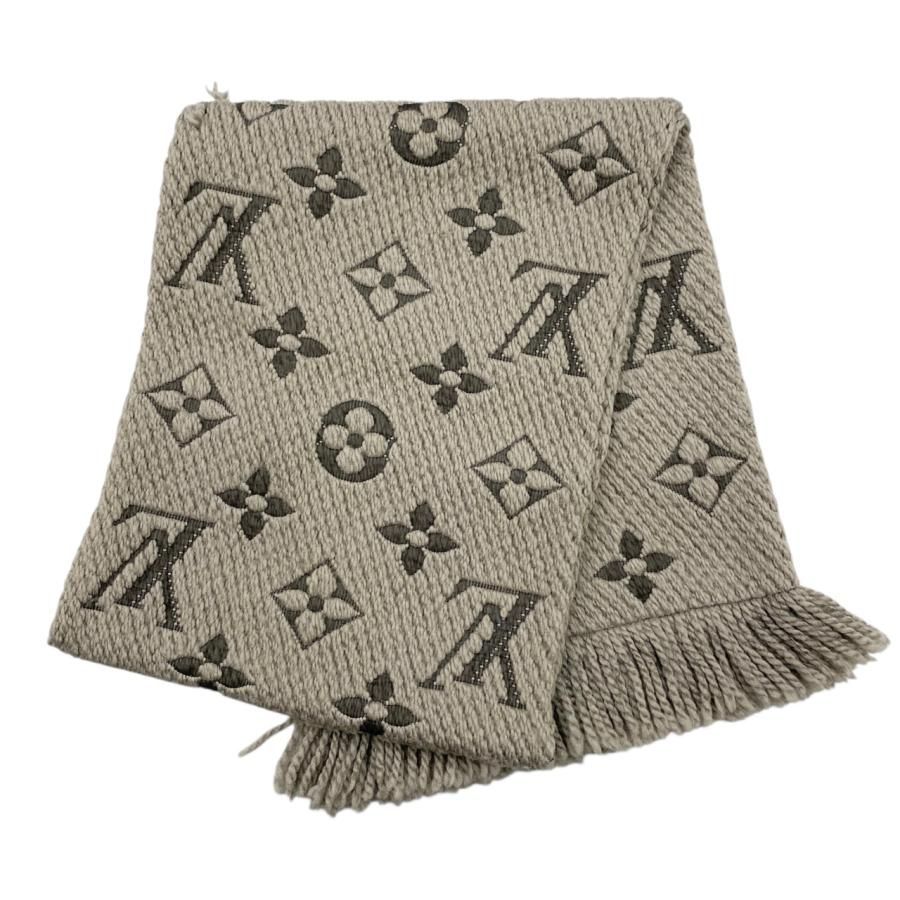 ☆E4912 ルイヴィトン マフラー エシャルプ・ロゴマニア 413287 ウール