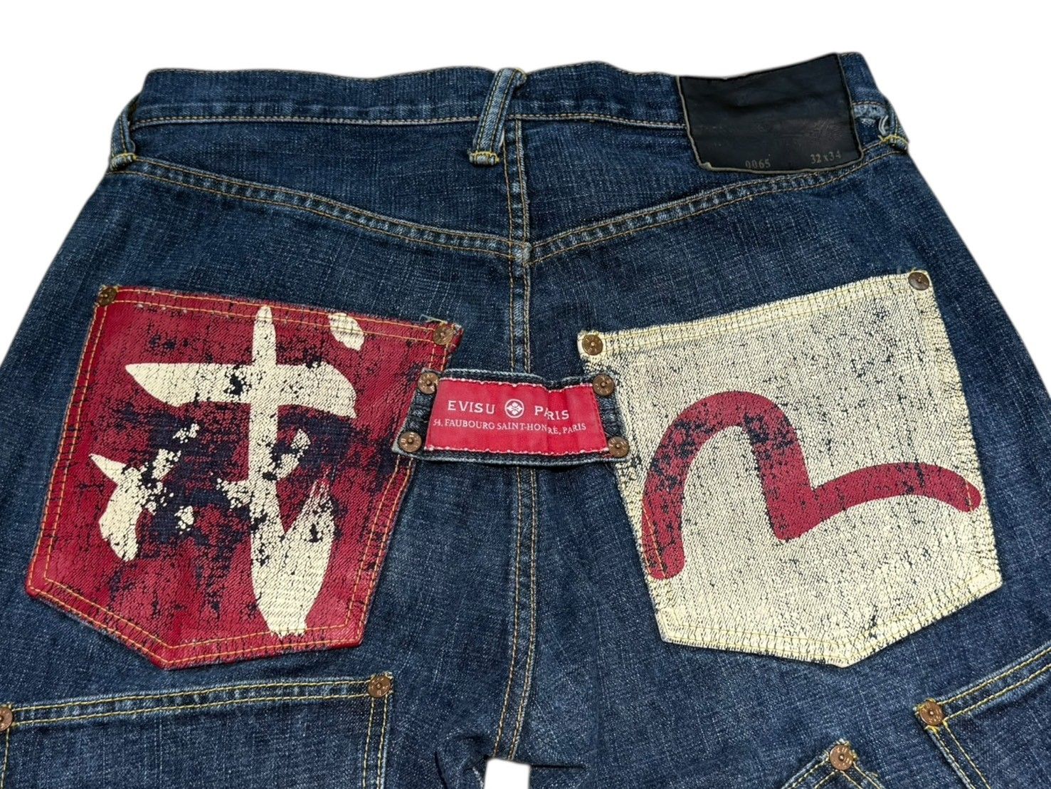 【美品】EVISU メニーポケット カモメ 戎 マルチカラー パリ 赤耳 30 楽天市場】エヴィスジーンズ メニー 21ポケット カモメ刺繍 限定生産