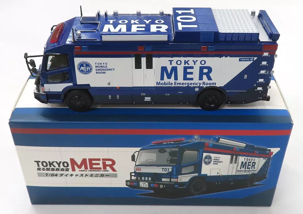 TOKYO MER 走る救命救急室 ダイキャストミニカー 1/64 東京MER 中古】ミニカー 1/64 ERカーT01プレミアムミニカー(ブルー×ホワイト