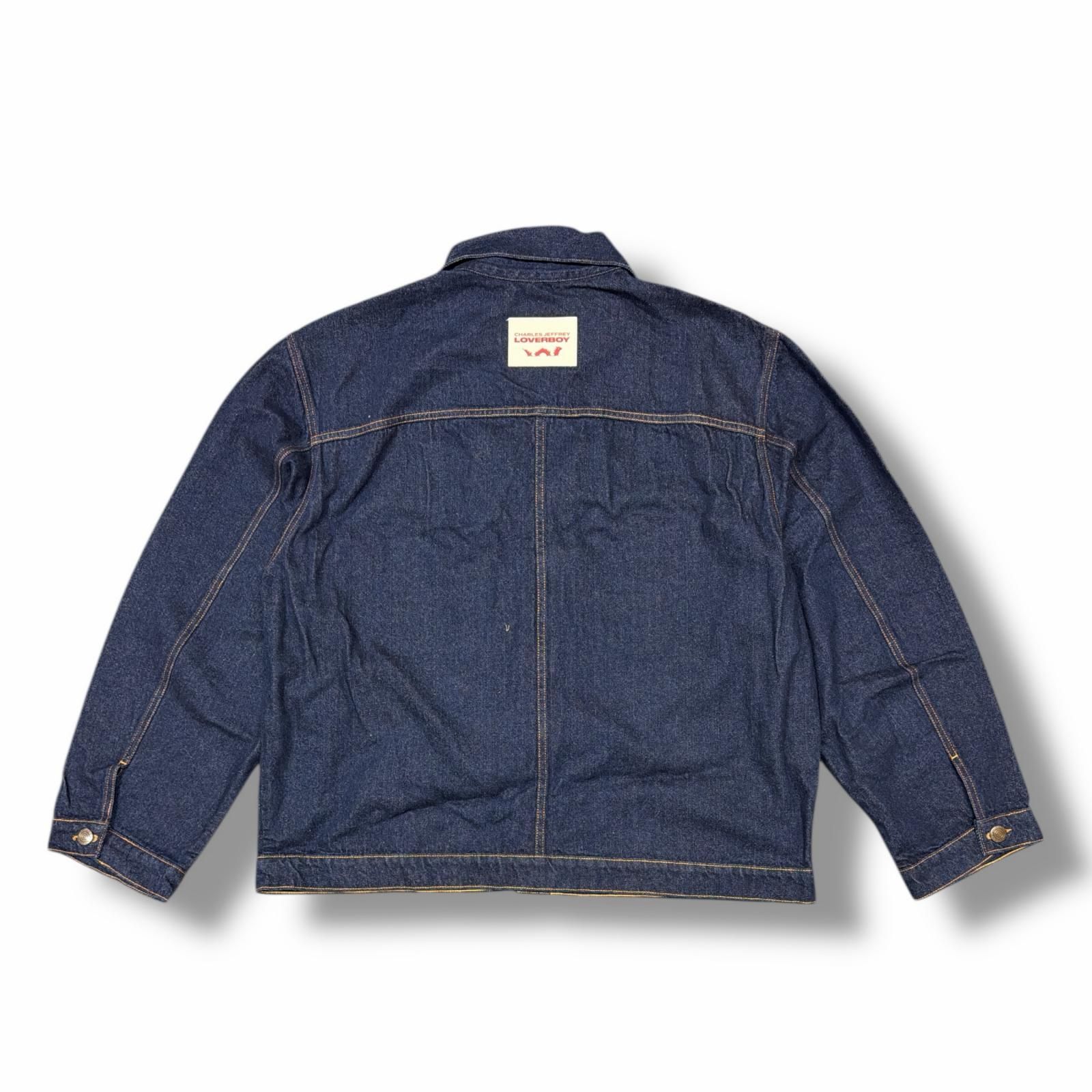 未使用 CHARLES JEFFREY LOVERBOY 25SS CARGO DENIM JACKET WITH KNIT