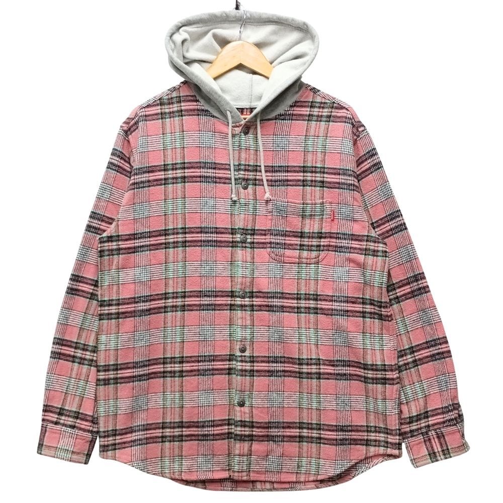 SUPREME シュプリーム 18SS Hooded Plaid Flannel Shirt フード