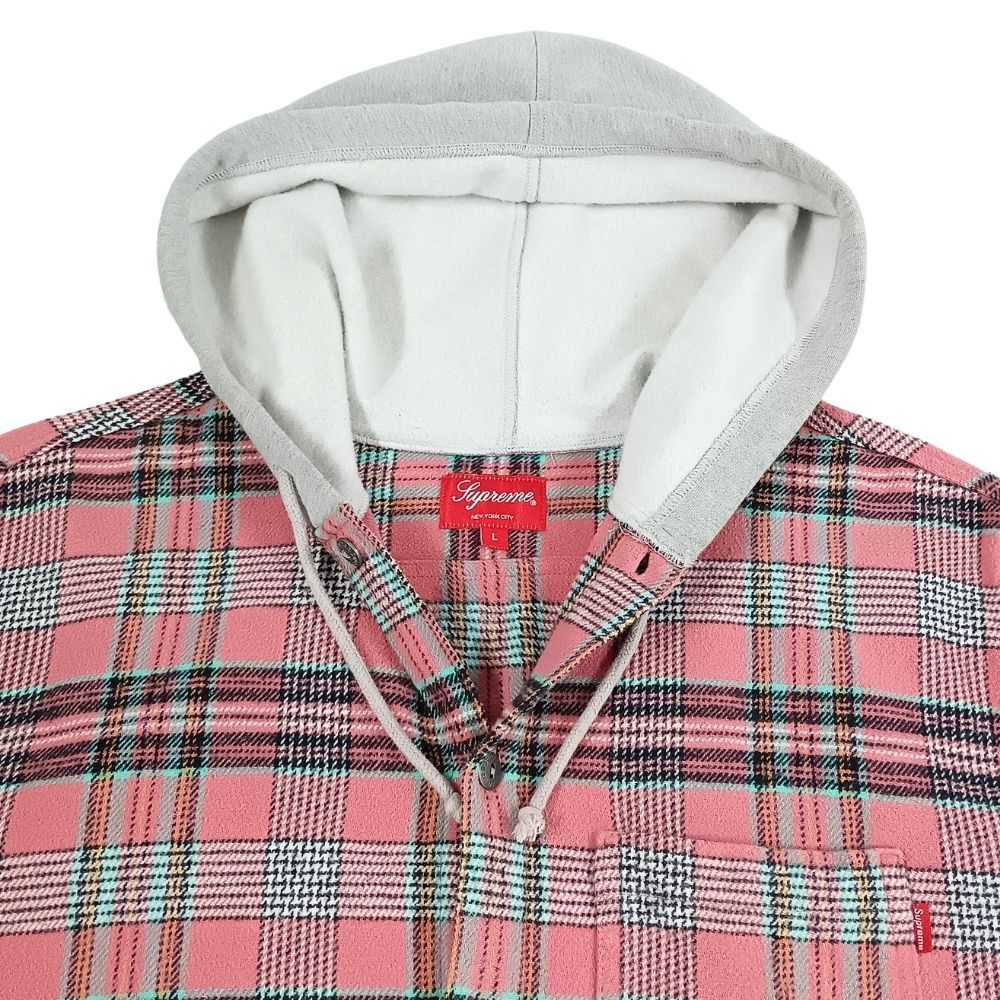 SUPREME シュプリーム 18SS Hooded Plaid Flannel Shirt フード