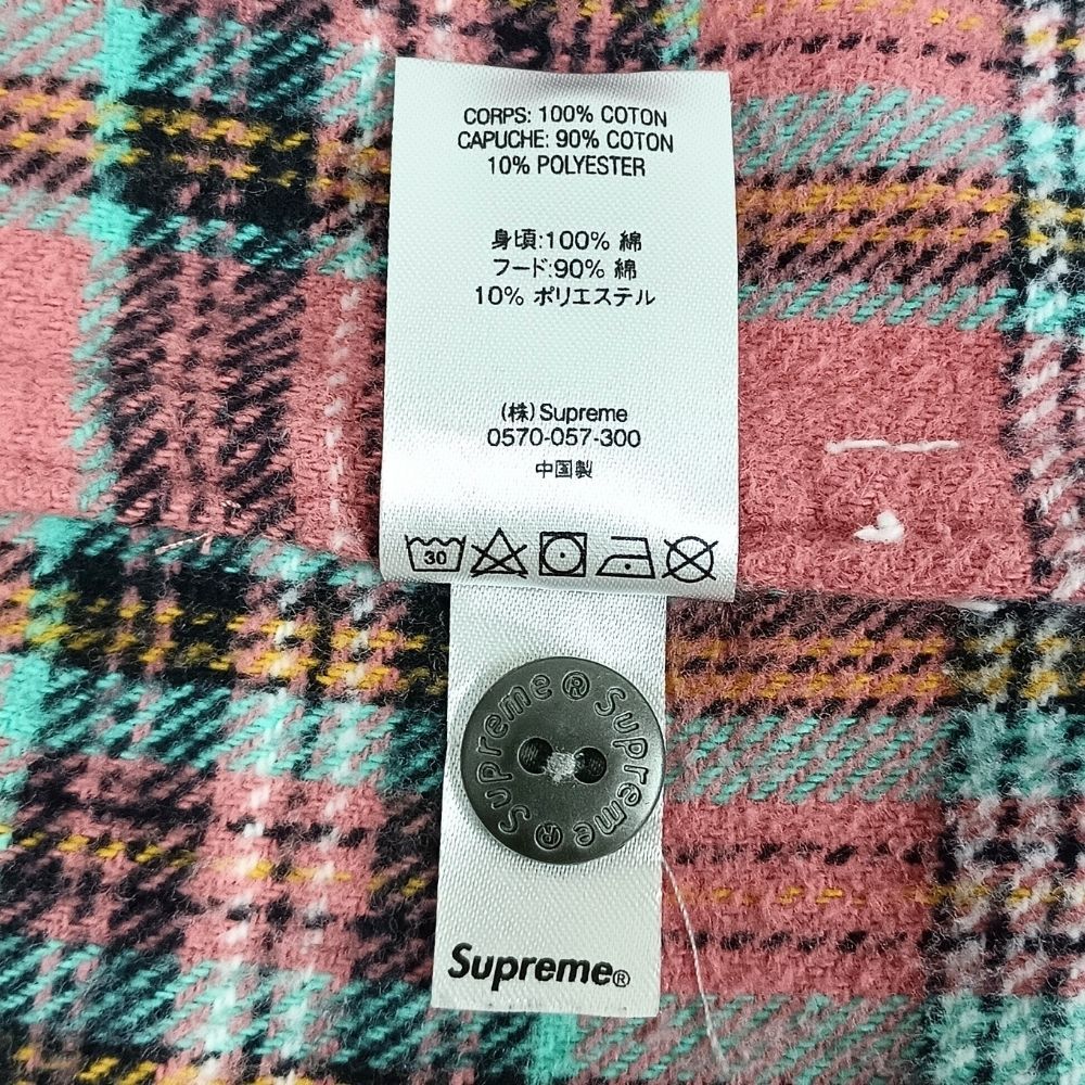 SUPREME シュプリーム 18SS Hooded Plaid Flannel Shirt フード チェック フランネル 長袖シャツ ピンク系 サイズ L 正規品 / 53402 SUPREME シュプリーム 18SS Hooded Plaid Flannel Shirt フード