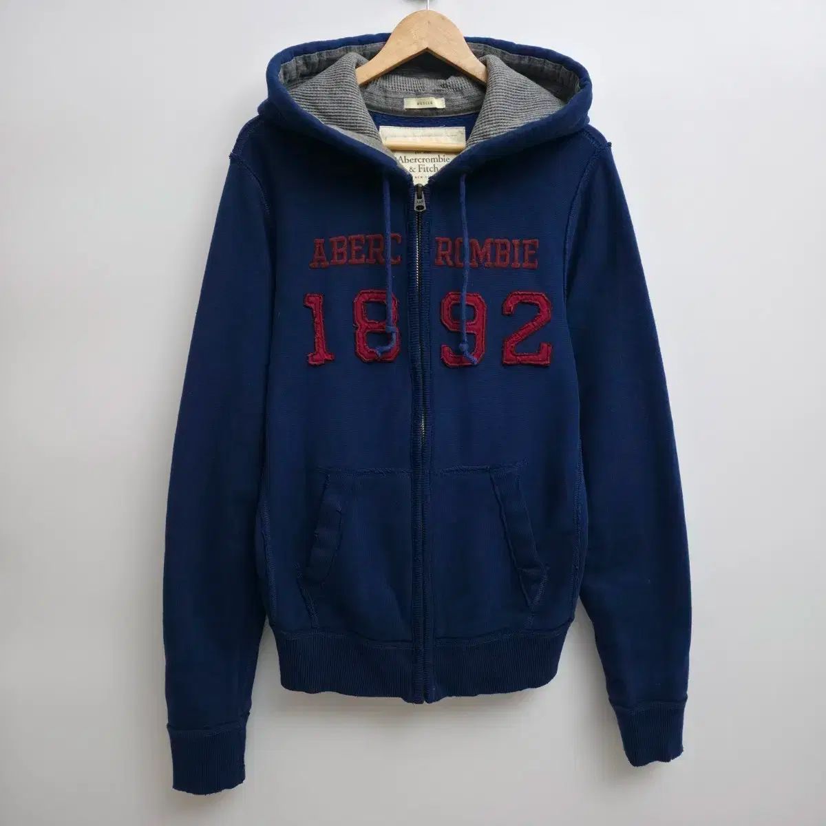 アバクロンビー フードジップアップ ネイビー オーバーサイズ xxl L 