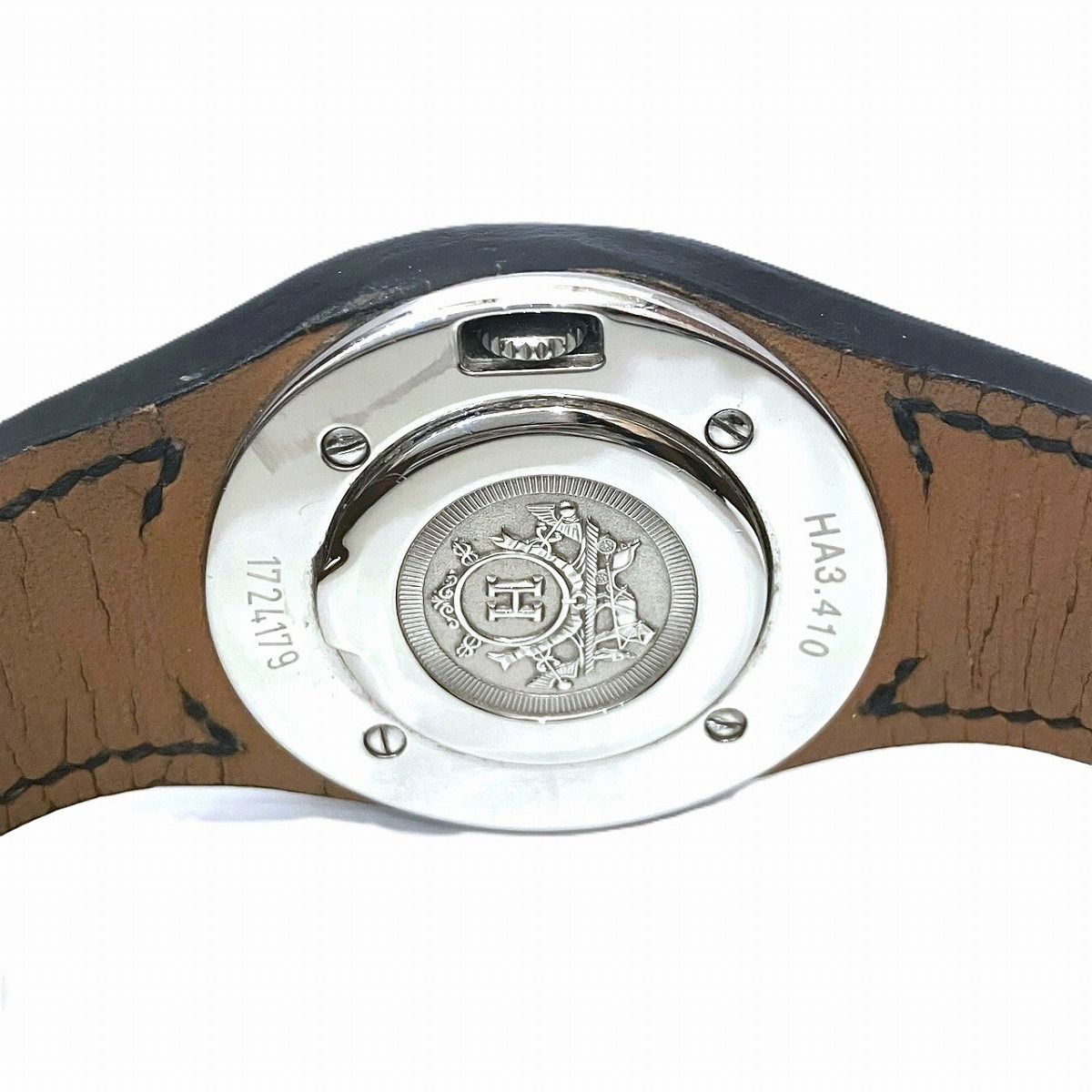 エルメス HERMES アーネ 腕時計 SS 本革 クオーツ ホワイト文字盤 HA1