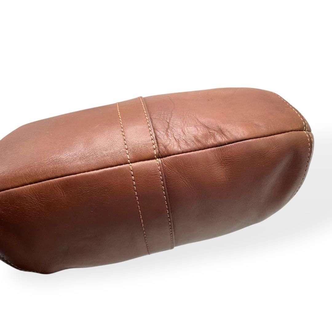 極美品 COACH コーチ ワンショルダーバッグ ホーボー 肩掛け レザー 茶