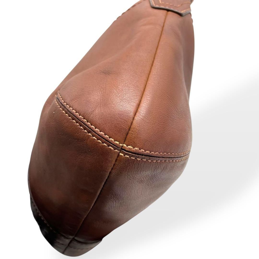 【極美品】COACH ショルダーバッグ レザー ブラウン シグネチャー パイソン コーチ 黒 バイソン バッグ ショルダーバッグ