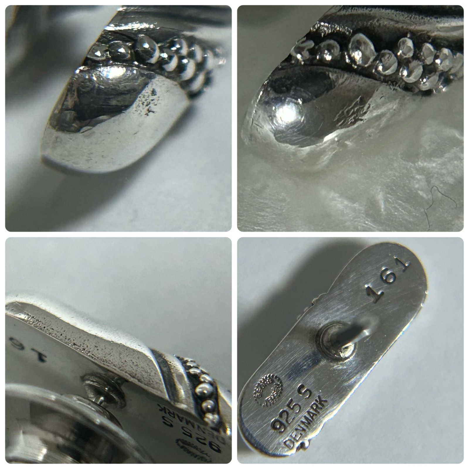 使用感有】 ジョージジェンセン 166 タイタック ピンブローチ AG925