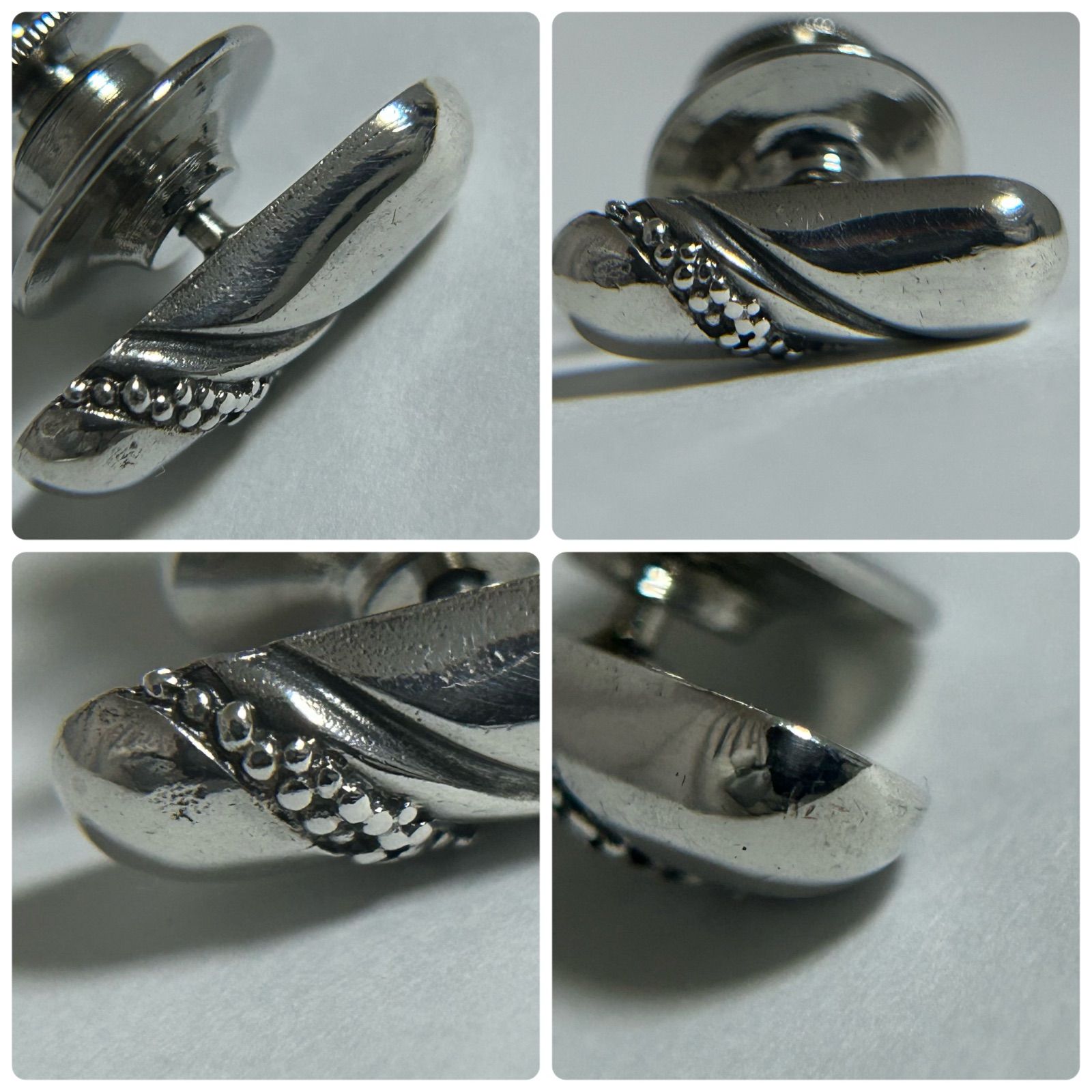 使用感有】 ジョージジェンセン 166 タイタック ピンブローチ AG925