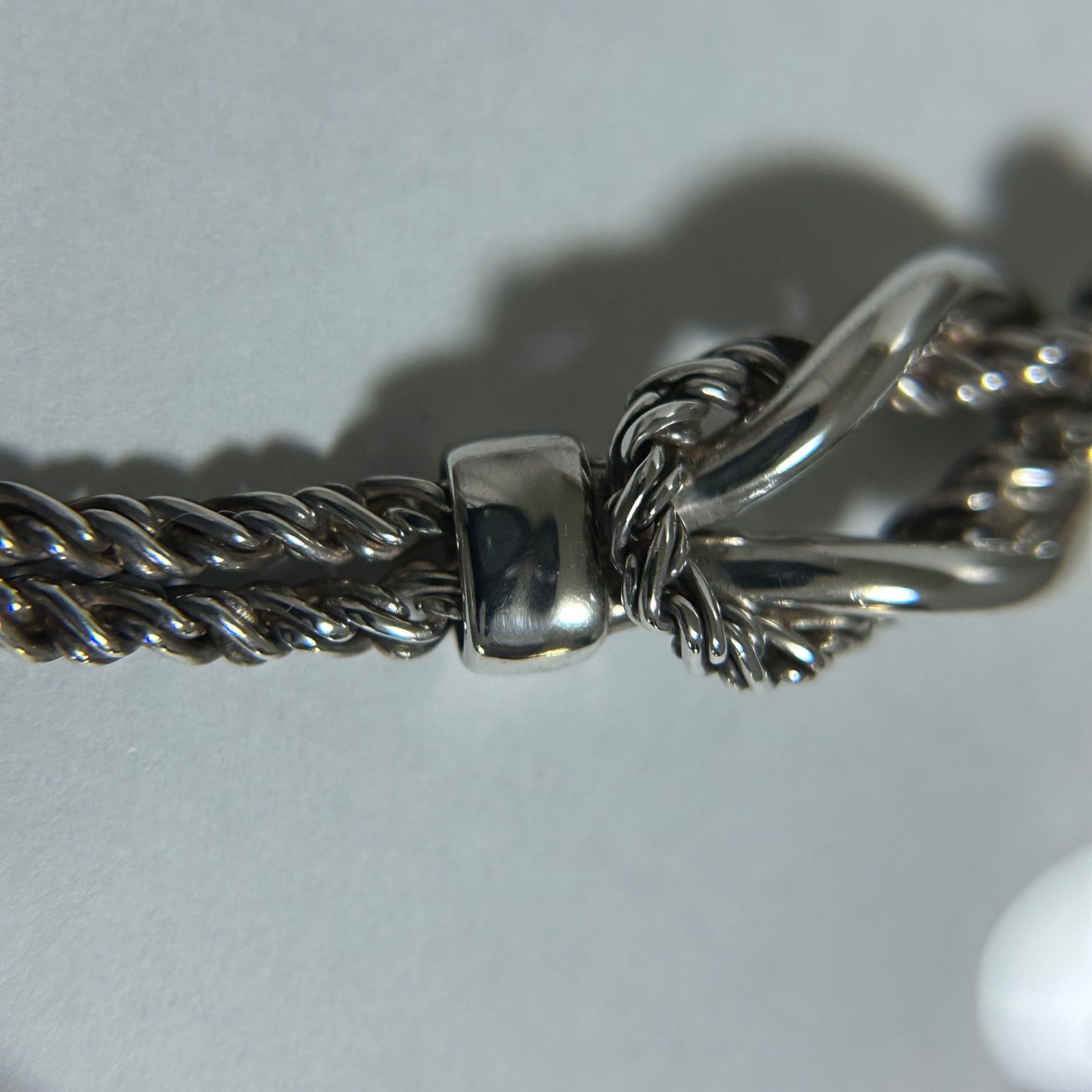 美品　ティファニー　ダブルロープ センター ノット ネックレス スターリング 美品 ティファニー ダブルロープ センター ノット ネックレス