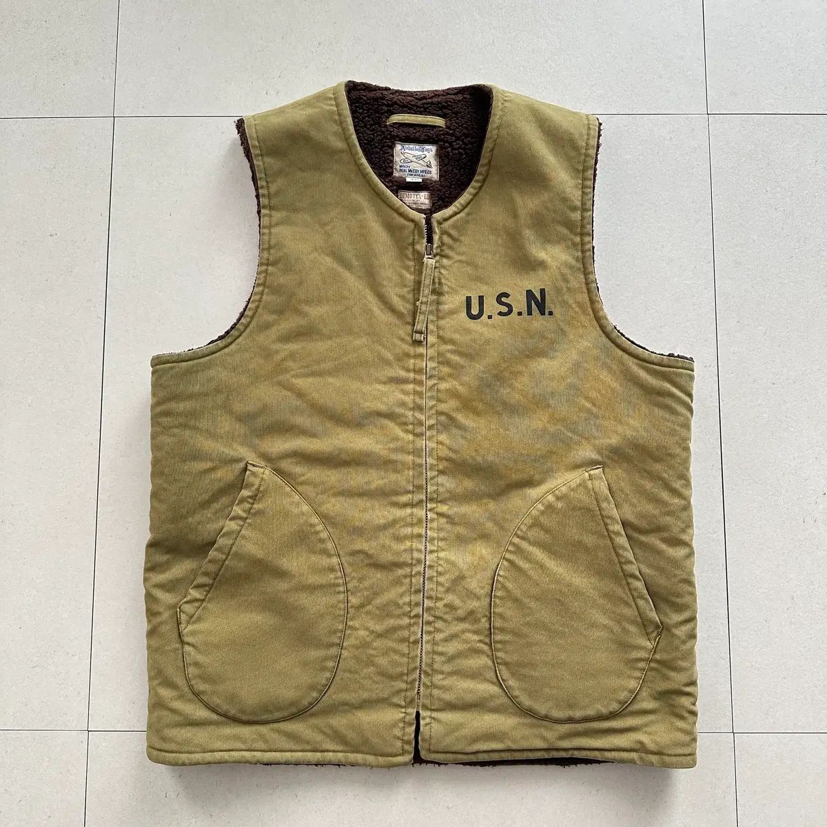 ザ・リアルマッコイズ USN アルパカ N1 デッキジャケット ベスト