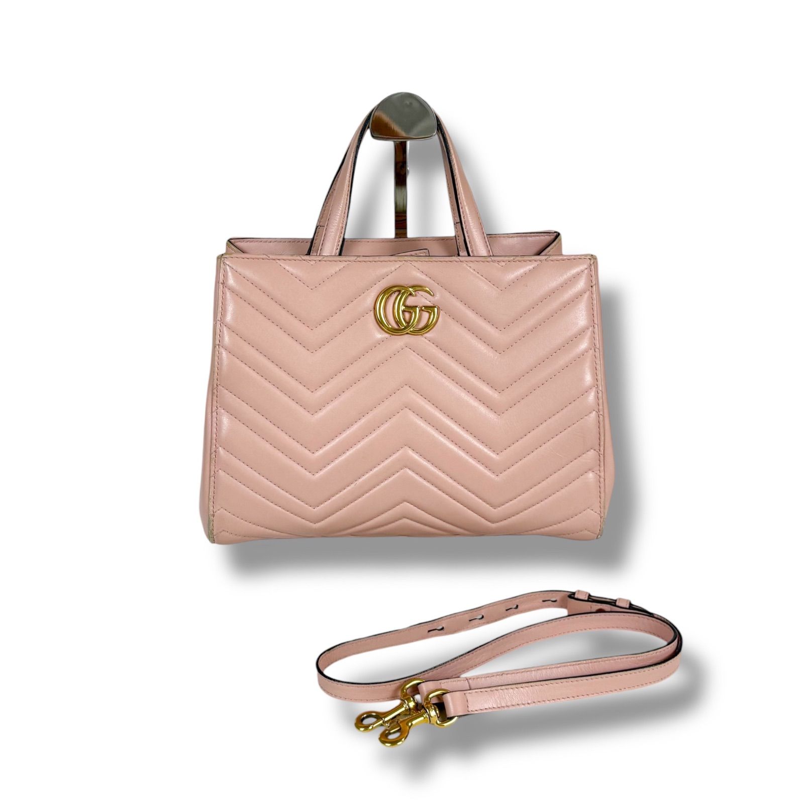 GUCCI ピンク キルティング トートバッグ