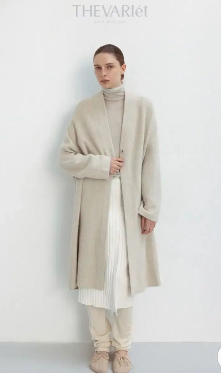 Zip  ロングカーディガン　(ニットコート　)M   イタリア製 THE VARLET ニット コート ロング カーディガン アクアガレージ