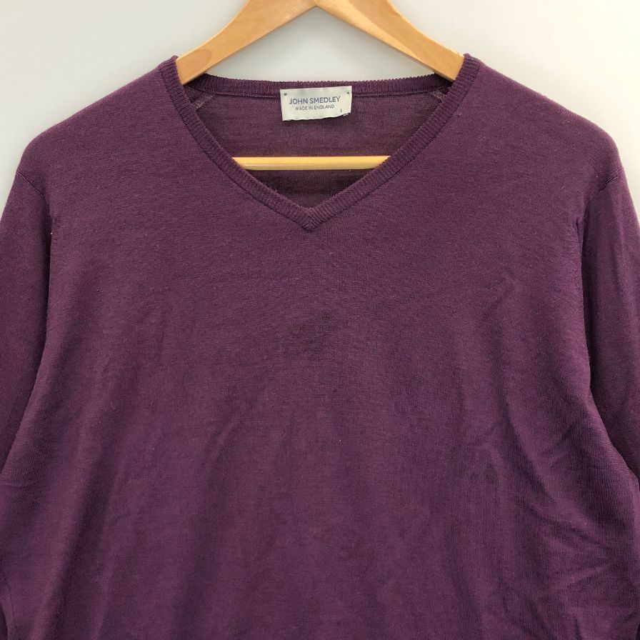 ジョンスメドレー ニットセーター ウール ハイゲージ Vネック【AFB4