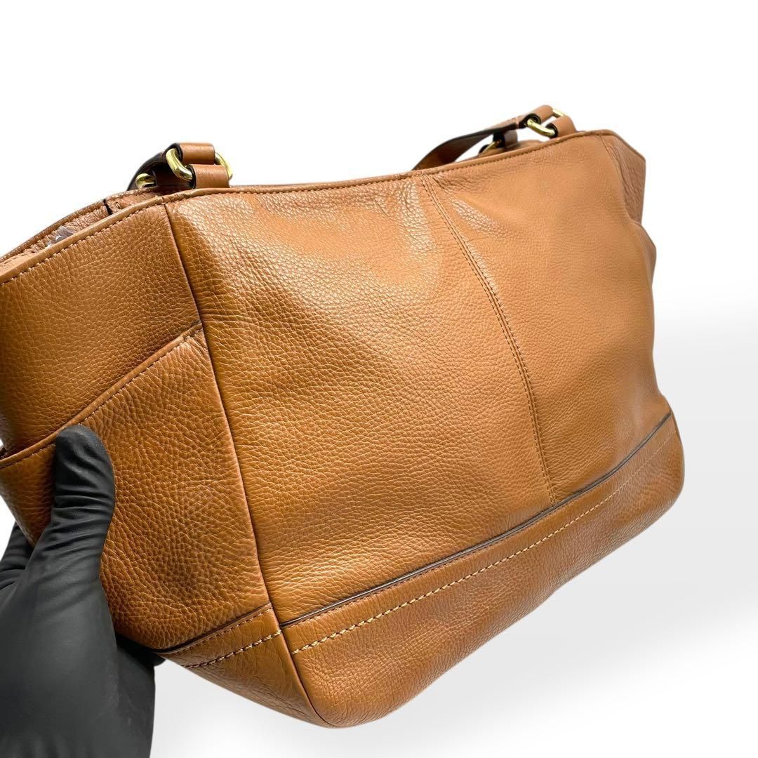 極美品 COACH コーチ トートバッグ 肩掛け レザー ブラウン 大容量 A4