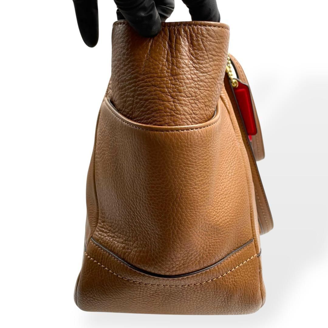 極美品 COACH コーチ トートバッグ 肩掛け レザー ブラウン 大容量 A4