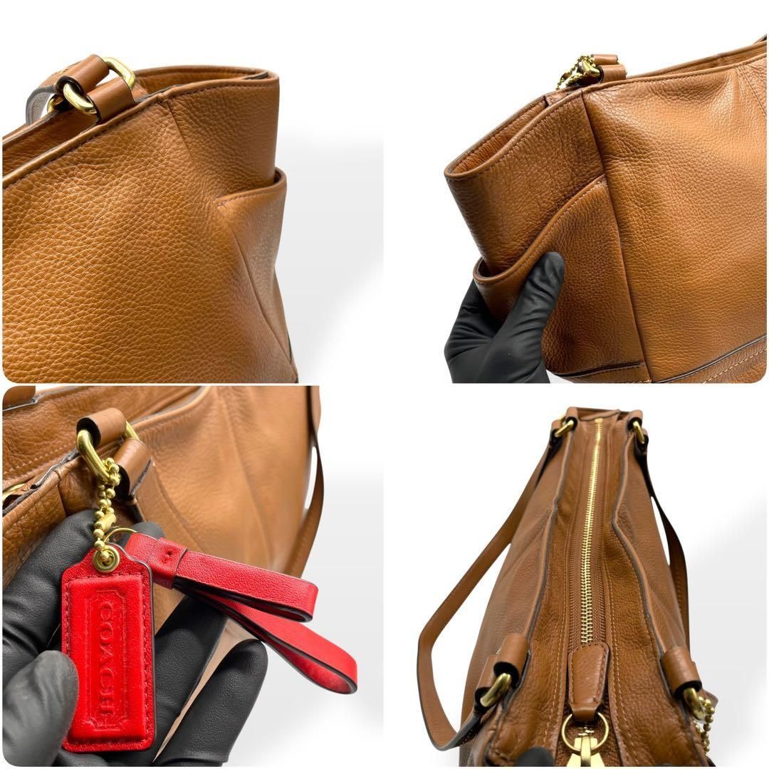 極美品 COACH コーチ トートバッグ 肩掛け レザー ブラウン 大容量 A4