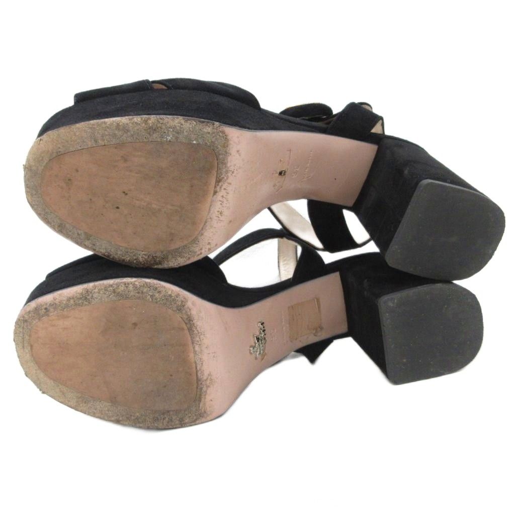 プラダ PRADA ストラップサンダル ハイヒール チャンキーヒール
