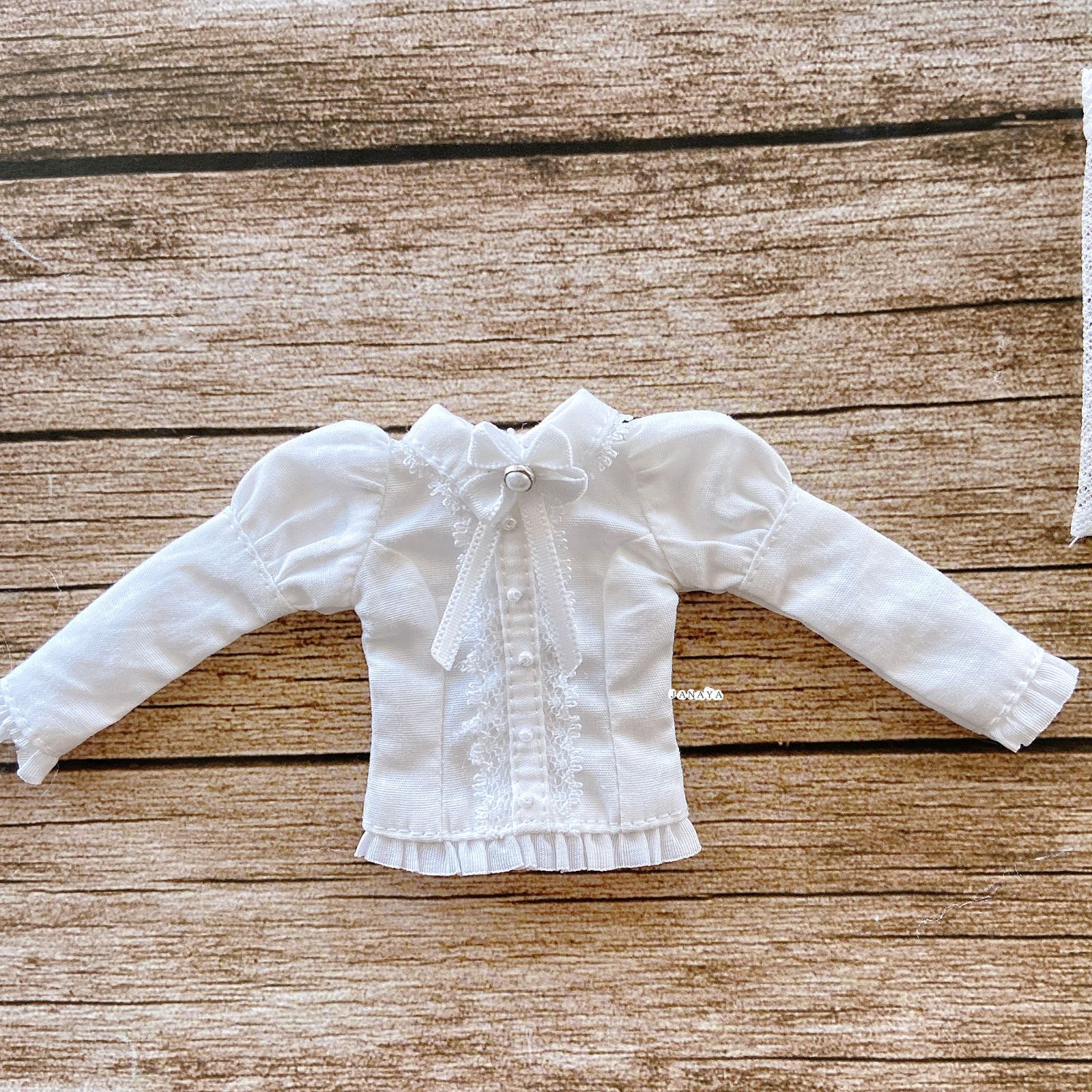 ブライス　フランスレースお洋服　3点セット オビツ24用 JANAYA ハンドメイド オビツ24服 ブライス服 白色洋服 3点セット