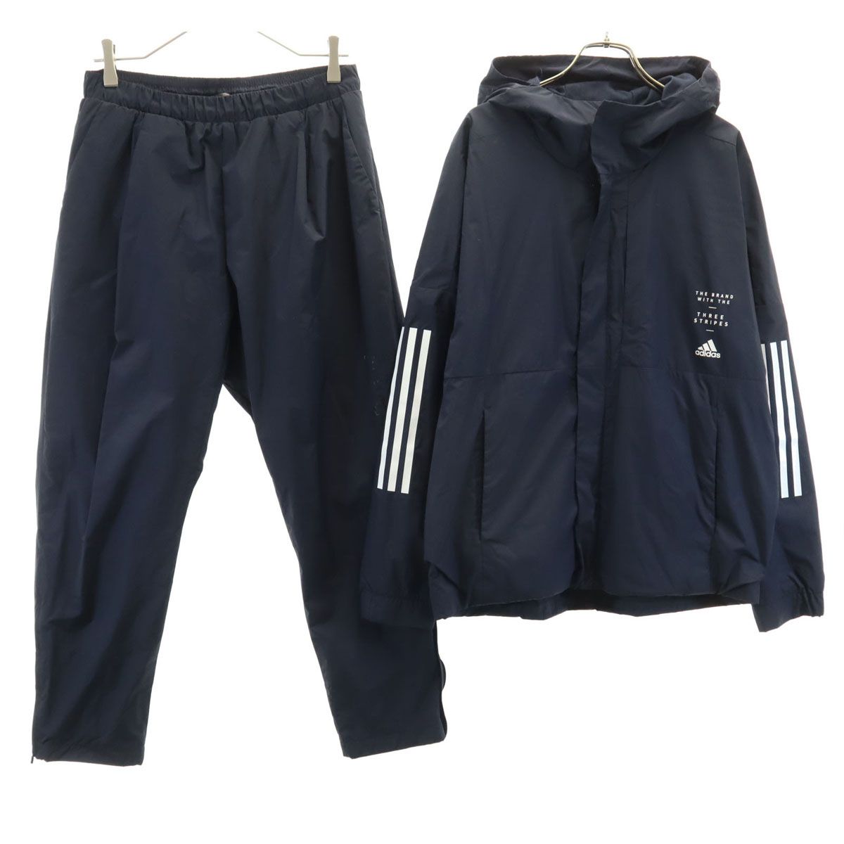 adidas アディダス ウインドブレーカー 上下 セットアップ L ネイビー