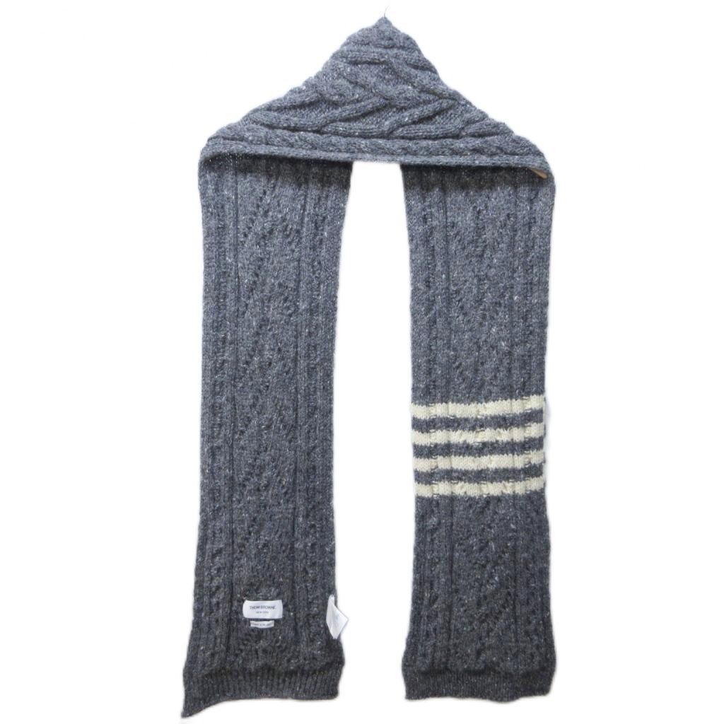 Thom Browne マフラー　トム・ブラウン トムブラウン THOM BROWNE マフラー 4バー ポケット ケーブルニット