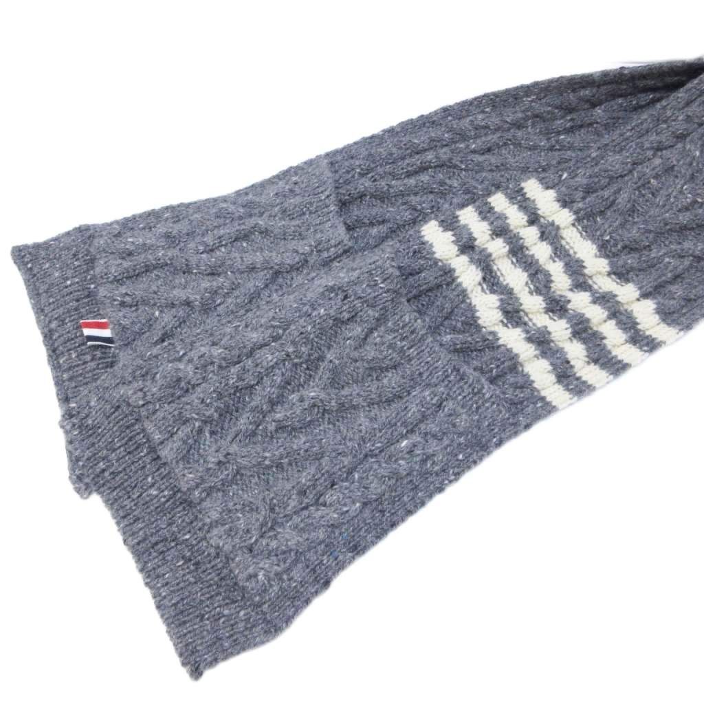 トムブラウン THOM BROWNE マフラー 4バー ポケット ケーブルニット