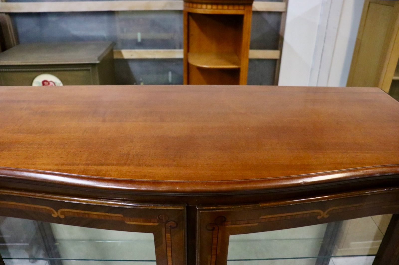 GMIH374○イタリア製 キュリオケース ガラスキャビネット 飾り棚