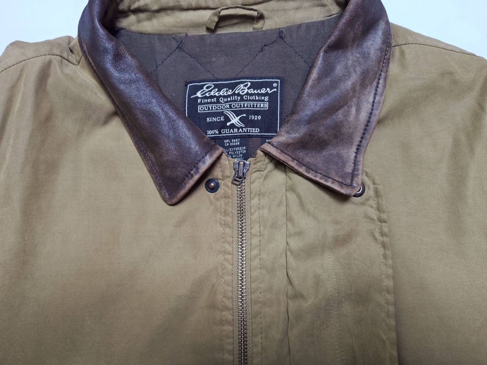 90s Eddie Bauer エディーバウアー 襟レザージャケット - メルカリ