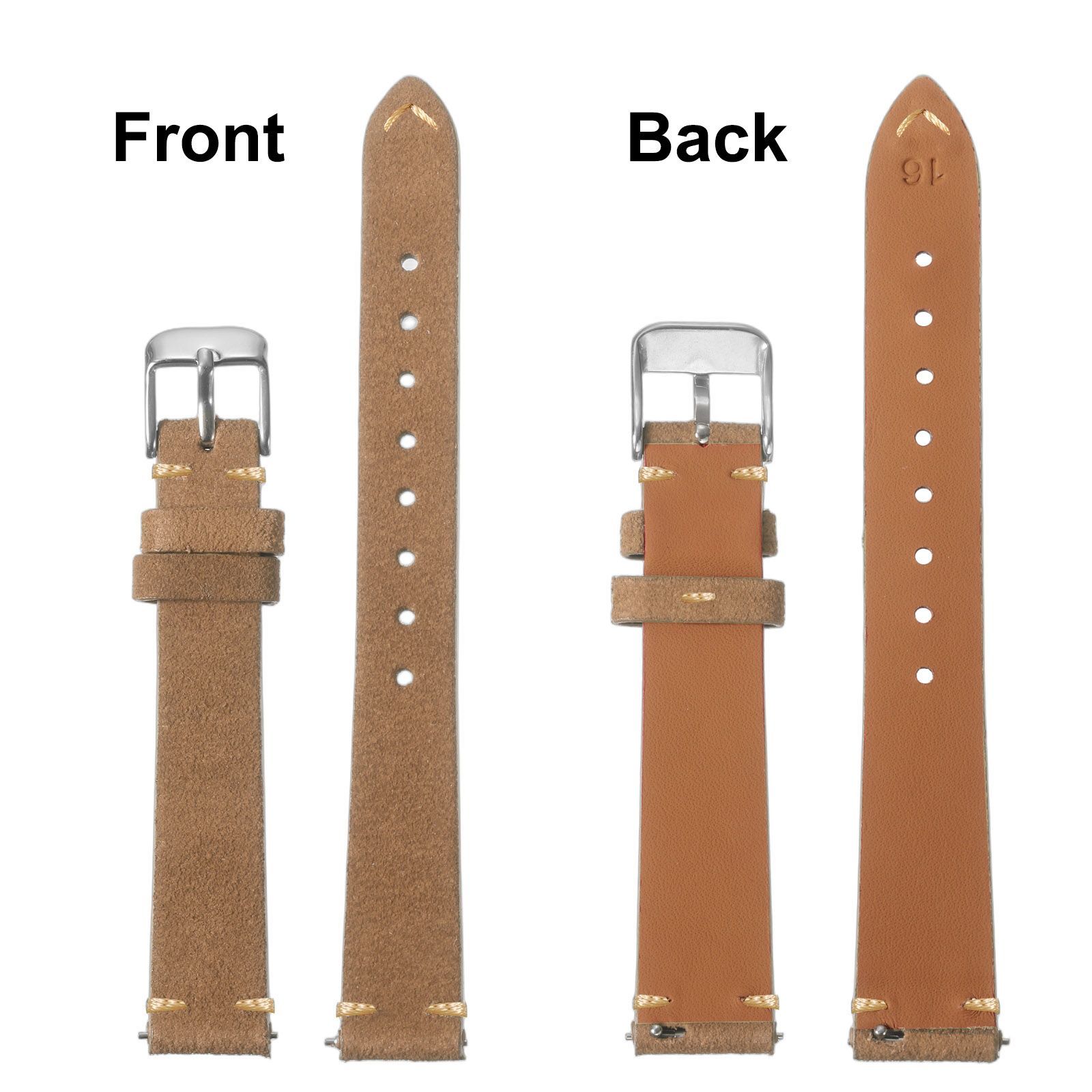 uxcell スエードレザーストラップウォッチバンドクイックリリース16mm