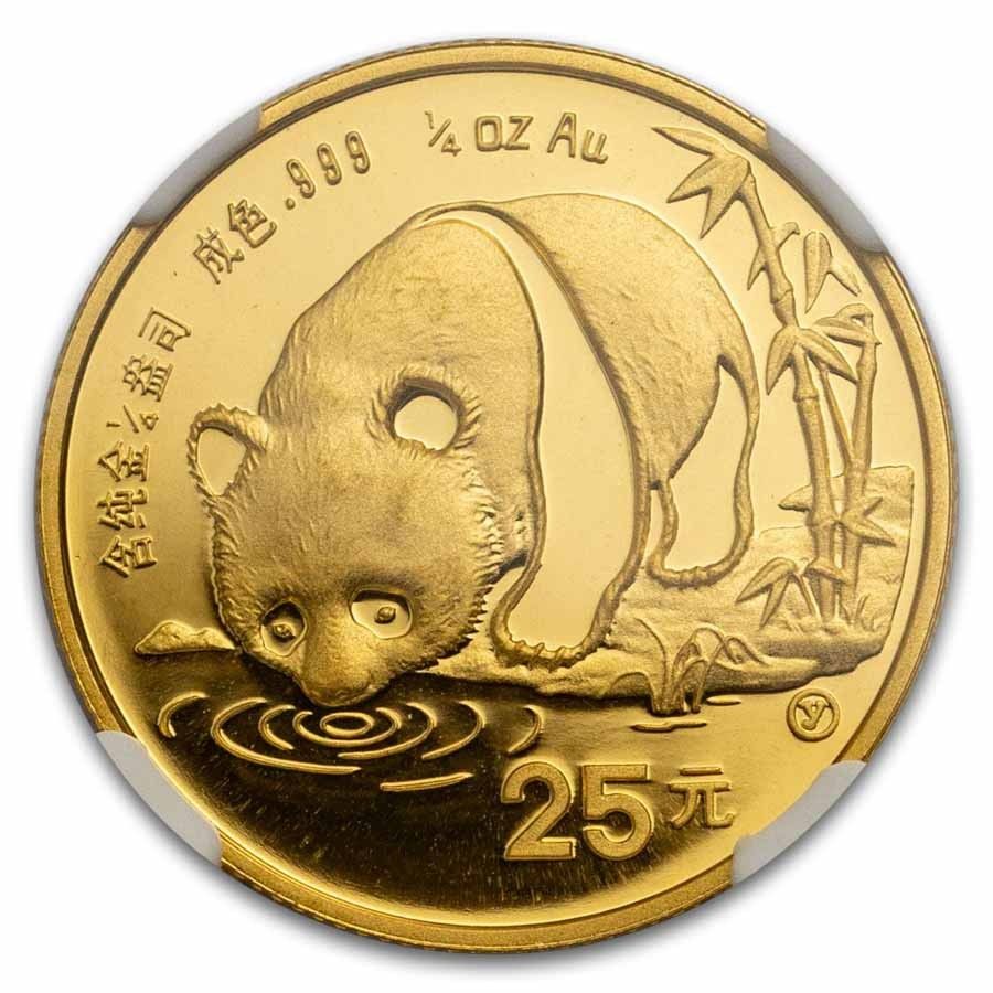 1987 Y 中国 1 4オンス 金貨 パンダ MS 69 NGC