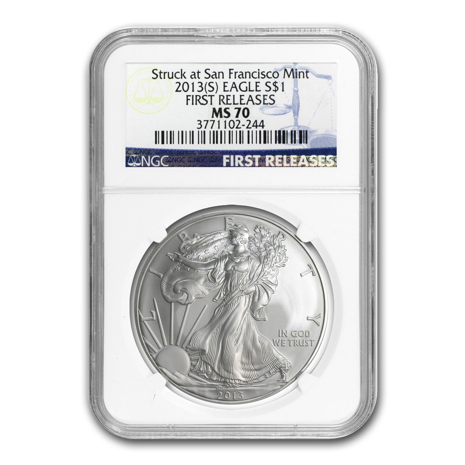 2013年 (S) アメリカン シルバー イーグル MS-70 NGC (ファースト