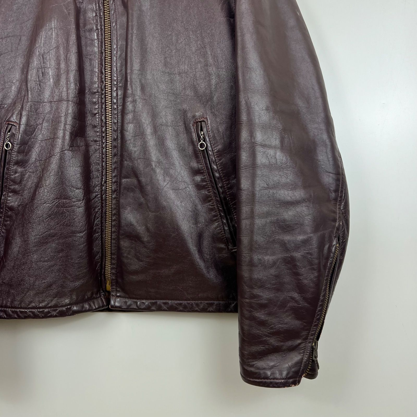 vintage 70s vintage LEATHER GARMENT single riders jacket 40 L