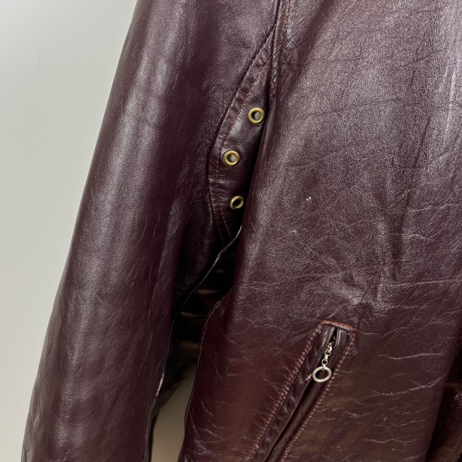 G-1 レザージャケット　タロンジップ　40 タロンジップ　ヴィンテージ 70s ショット G-1 40 フライトジャケット L ブラウン TALON - メルカリ