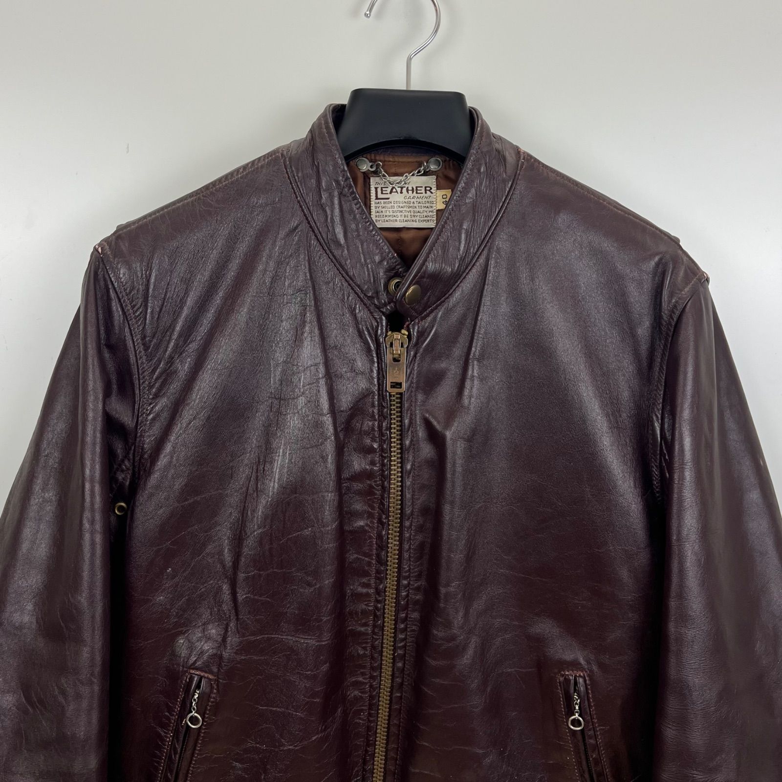 vintage 70s vintage LEATHER GARMENT single riders jacket 40 L
