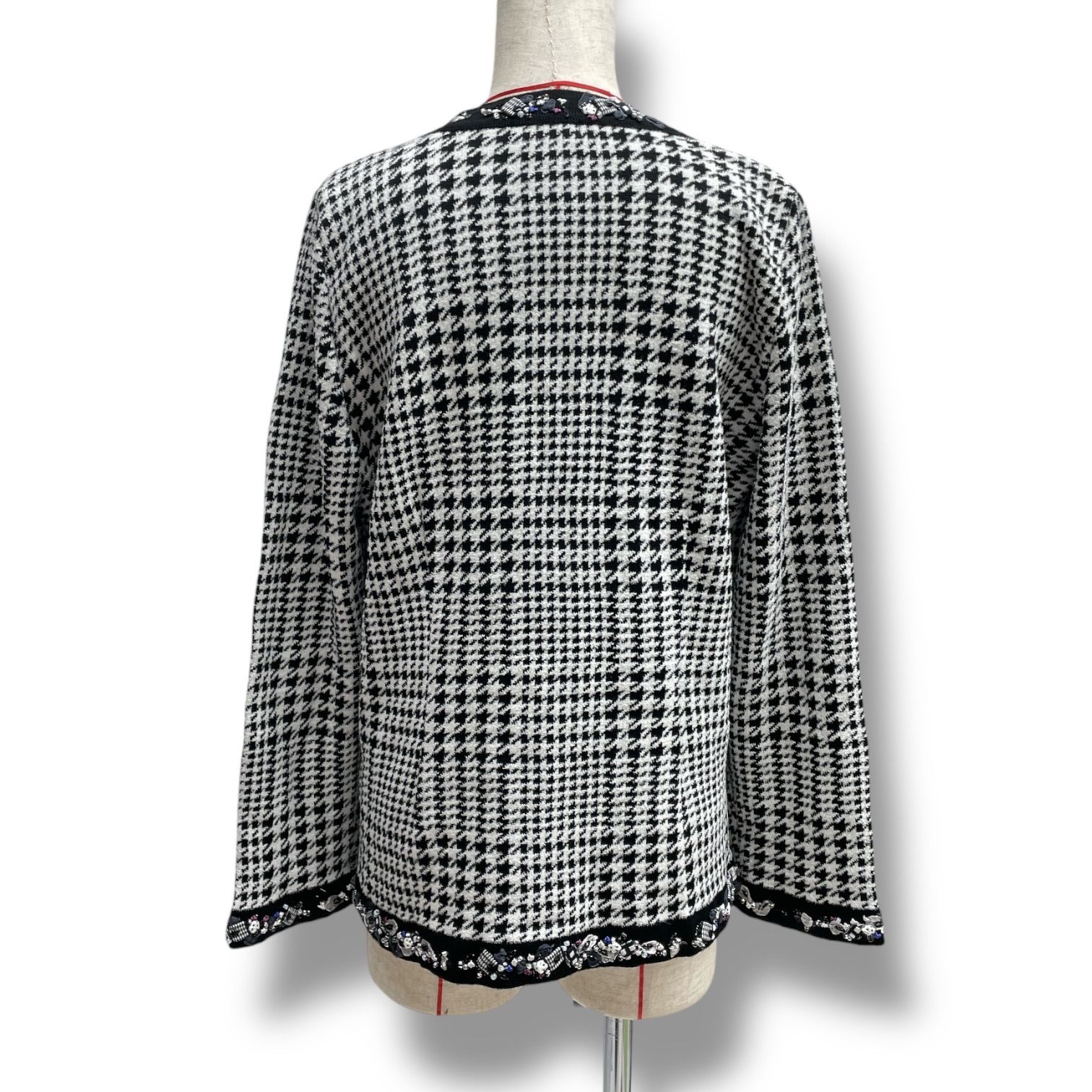 ATELIER SAGAN アトリエサガン 千鳥格子柄 ニットカーディガン 千鳥柄