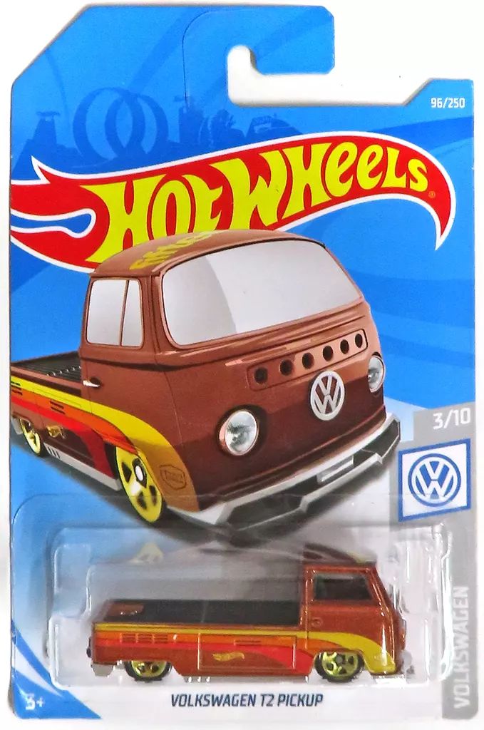 中古】ミニカー 1/64 VOLKSWAGEN T2 PICKUP(ブラウン×イエロー×レッド