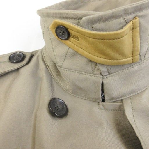 コーチ COACH トレンチコート ジャケット コットン 切替 ラムレザー 羊