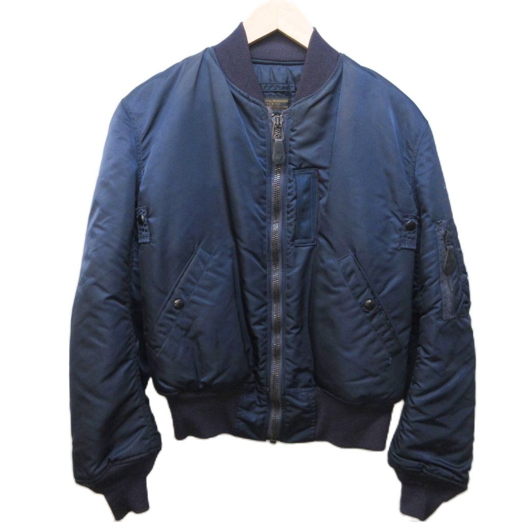 【美品】ALPHA INDUSTRIES B-15C フライトジャケット M 紺 ALPHA 米国製 50's復刻 B-15C フライトジャケット ネイビー M