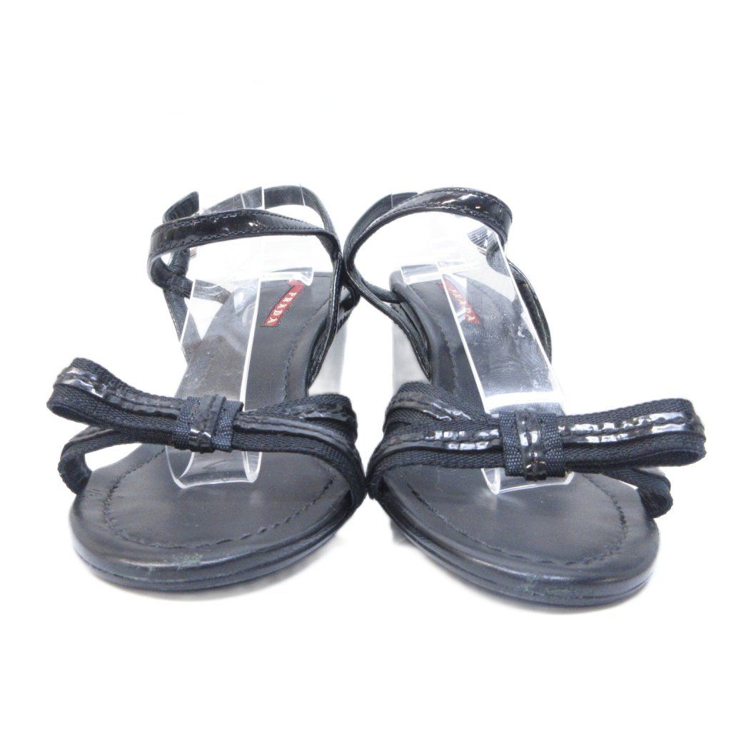 プラダスポーツ PRADA SPORT リボン レザー サンダル ミュール