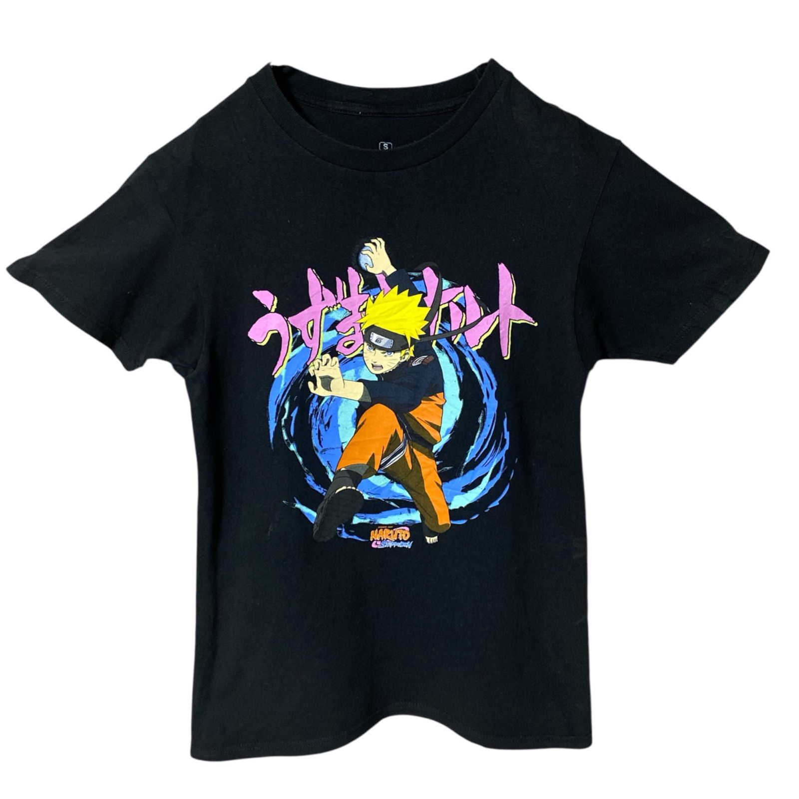 S アニメ キャラT キャラクター ナルト ブラック 黒 Tシャツ メンズ 