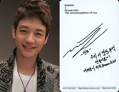SHINeeミンホ直筆サイン 中古】コレクションカード(男性) SHINee/ミンホ/印刷サイン入り/CD