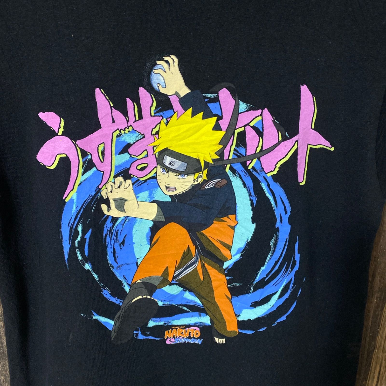 S アニメ キャラT キャラクター ナルト ブラック 黒 Tシャツ メンズ 