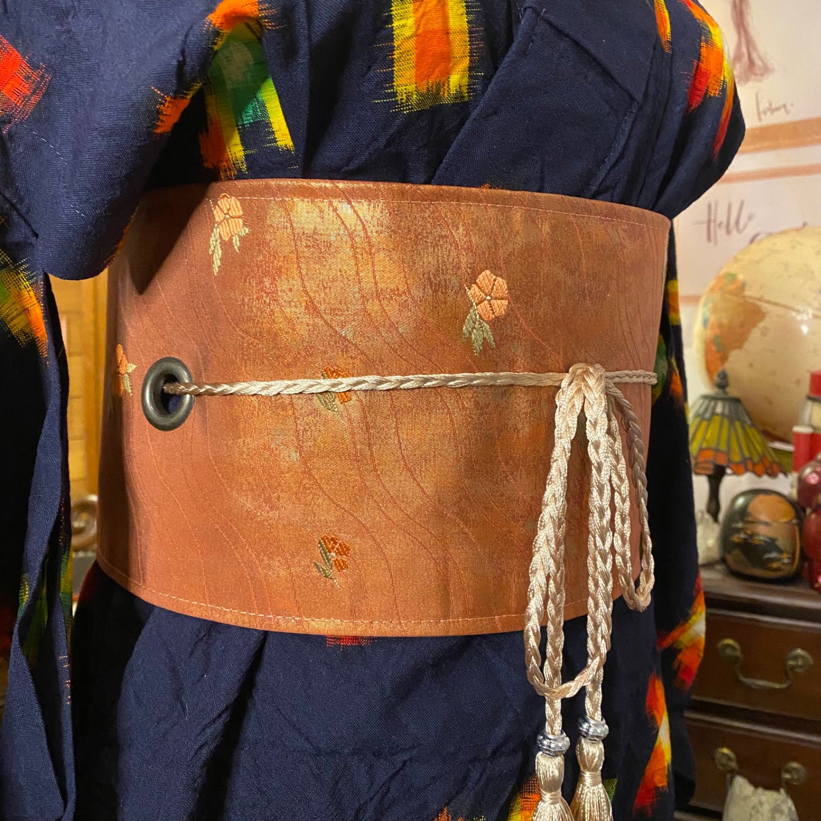 着物アンサンブル 名古屋帯サッシュベルト付き