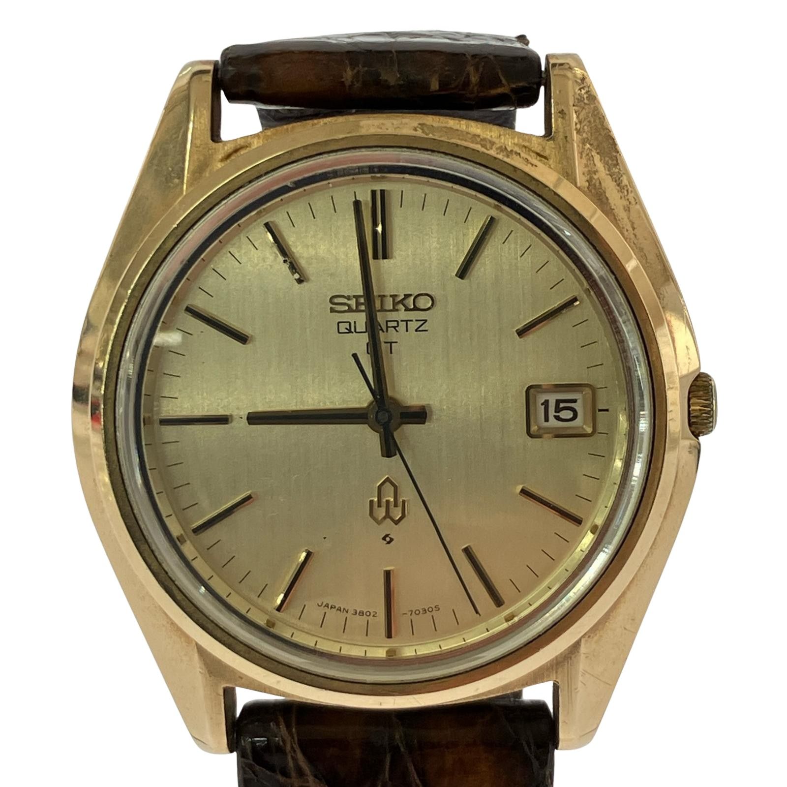 人気定番，新作登場 SEIKO セイコー 3802-7031 レザーベルト腕時計/ゴールド×ブラウン その他