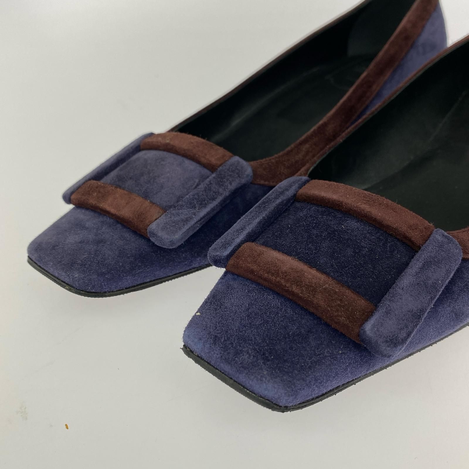 Roger Vivier ロジェ ヴィヴィエ スクエアトウ スウェードパンプス